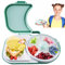 VEGOATY Snack Spinner, Kinder Runde Snackbox mit Fächern und Deckel Rotierender Snack Organizer Multifunktionale Snackbehälter Tragbarem Snackteller für Outdoor Familien Party