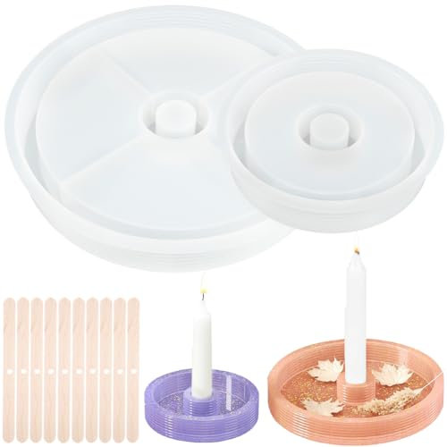 2 Pezzi Stampi Silicone Stampi per Colata Circolari Stampo Silicone Portacandele Stampi per Colata Silicones Stampi per Candele Stampi per Colata di Candele per Artigianato Decorazione Della Casa