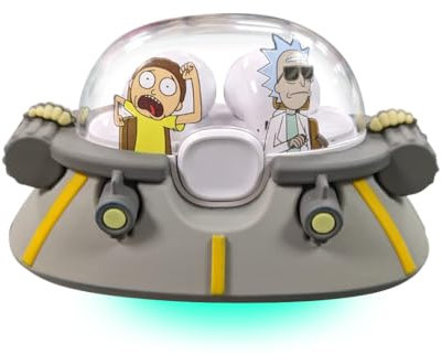 WONDEE Rick y Morty Auriculares Bluetooth inalámbricos con Asistente de Google para Apple y Android - Regalos Originales de Rick y Morty