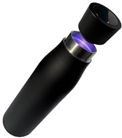 Generisch Selbstreinigende Trinkflasche mit smartem Deckel für Temperaturanzeige & Trinkerinnerung - aus hochwertigem Edelstahl (Schwarz)