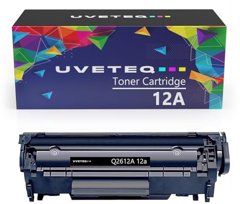 UVETEQ 12A Tonerkartusche, kompatibel mit HP 12A Q2612a, Schwarz, für HP Laserjet 1010 1012 1015 1018 1020 1022 1022N 1022NW 1028 108se 3015 3020 3030 3050 3050 3050 3012a 052 3 055 M1005mfp M1319 MFP
