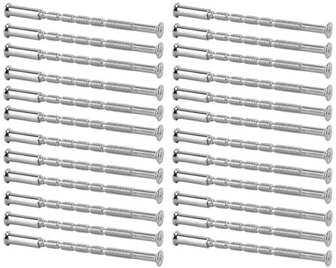 24PCS M3 Door Handle Screws Sleeve, Nickel Fixing Screws Connecting ​Sleeve Male to Female for Door Handle Lever Roses Knobs Escutcheons Drawers Cabinet