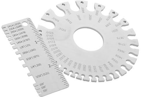 TOPBATHY 2pcs High Precision Metal Sheet Gauge Round Measuring Tool Dual Sided Wire Gauge for Electrical Wire Inspection