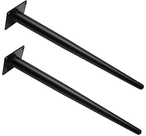 HOMSFOU 2 Pièces Pieds De Cône Inclinés Pieds De Bureau Pied De Table Cuisses De Table Pieds pour Armoires Pieds De Table en Acier Jambes De Commode Pieds De Meubles À Manger Le Fer Noir