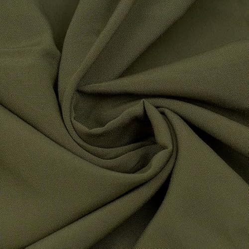 STOFFKONTOR - Viskose Javanaise Stoff - Meterware, Farbe Oliv-Grün - zum Nähen von Bekleidung und Homeaccessoires