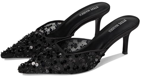 Steve Madden Women's Alexi Pump, Black Sequin, 4 UK