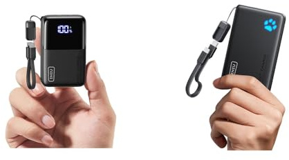 INIU Smallest Power Bank, 45W Fast Charging Mini Portable Charger + INIU 45W Power Bank, Ultra Slim 10000mAh Portable Charger Fast Charging