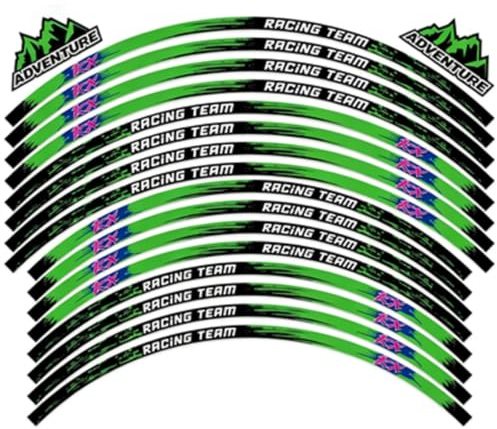 Adesivo Ruota Moto Motocross Rim Decalcomanie Per Kawasaki KX 450 125 500 250X 450X KX450SR KX250F KX450F 21/19 adesivo cerchione(Color1)