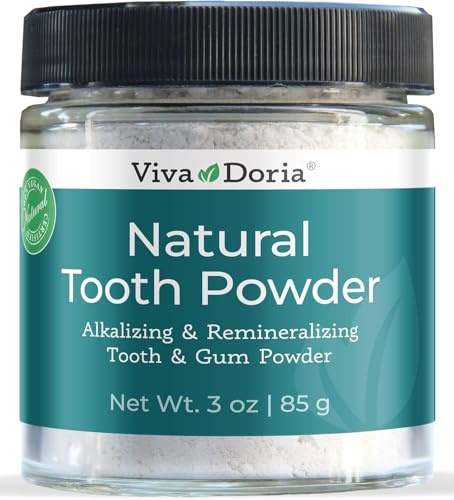 Viva Doria Natural Tooth Powder, 3 Oz Glass Jar