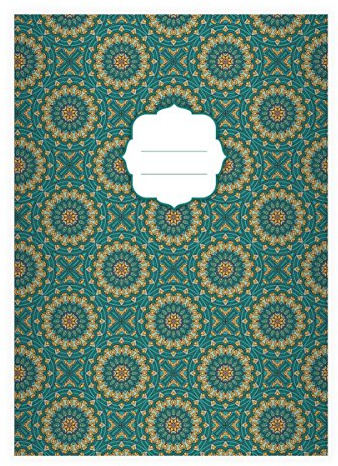 Kartenkaufrausch 2 Elegante Boho Stil DIN A4 Schulhefte, Schreibhefte mit Ethno Stern Muster in grün türkis Lineatur 21 (liniertes Heft)