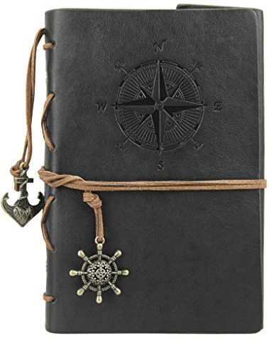 LY Liying Retro Skizzenblock Tagebuch Notizbuch Softcover DIN A6 Kraftpapier Blanko Geschenkbucher Reisetagebuch Schwarz