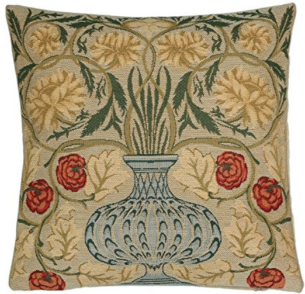 BelgianTapestries Zierkissenhülle 45 X 45 nach W. Morris Gobelin Cushion (Rose Bowl)