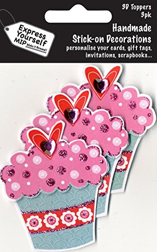 Express Yourself MIP, self Adhesive, Large Fairy Cake Mini Multi Pack Toppers - Ideal for Card Making, Gift Wrapping, Scrapbooking, Papercrafts, Childrens Crafts etc