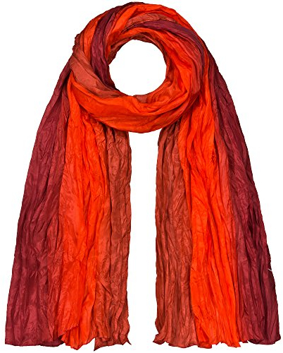 Japanwelt Seidentuch elegantes Damen Halstuch Crash-Schal 100% Seide silkroad 90 x 180 cm Verlauf Rot in Rot
