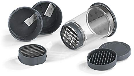 GOURMETmaxx Multi-Schneider | 4in1 8-TLG. | Obst- und Gemüseschneider | Spiralschneider | Würfelschneider | Zerkleinerer | mit Aufbewahrungsbehälter