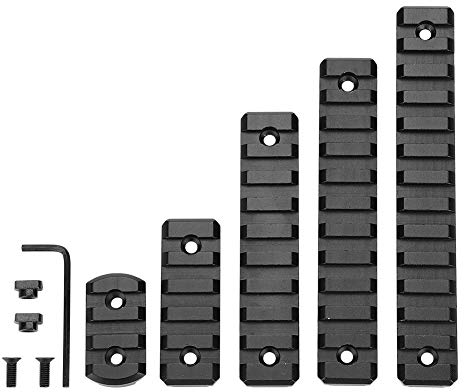 5pcs Aluminium Picatinny Schiene, 3-Slot 5-Slot 9-Slot 11-Slot 13-Slot Leichter Picatinny Schienenteil für Kompatibles System mit 10 T-Muttern, 10 Schrauben und 1 Inbusschlüssel