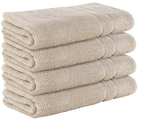 StickandShine 4er SET Premium Frottee Saunatuch 80x200 cm in Sand creme in 500g/m² aus 100% Baumwolle