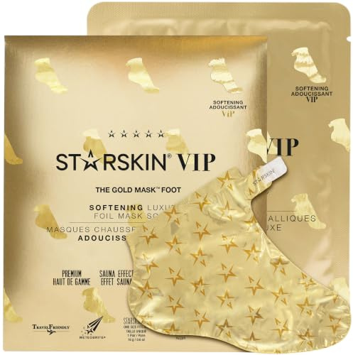 STARSKIN VIP Gold Foot Mask 16g – Maschera Piedi Idratante e Ammorbidente con Burro di Karité e Olio di Rosa, Nutriente, Adatta a Tutti i Tipi di Pelle, K-Beauty