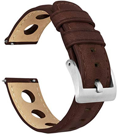 Barton Rally Horween-Lederarmband – integrierte Schnellverschluss-Federstege – 316L Edelstahl – 18 mm, 19 mm, 20 mm, 21 mm, 22 mm, 23 mm & 24 mm