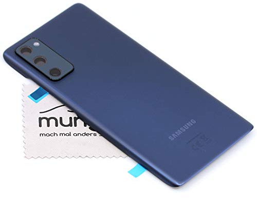 Akkudeckel für Samsung Original für Samsung Galaxy S20 FE (G780F) Blau Backcover Deckel Rückwand mit mungoo Displayputztuch