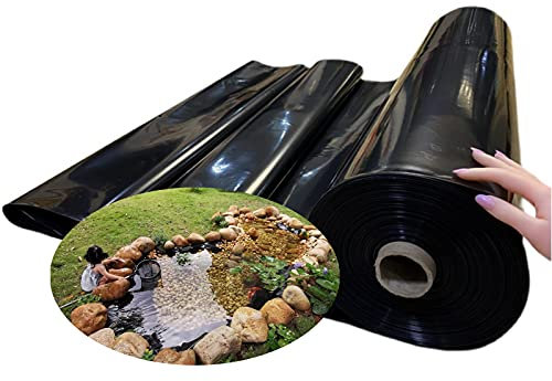 Bâche d'étang en HDPE Doublure D'étang Noir Étang Liner d'épaisseur 0.35mm Membrane De Jardin étanche Peaux Piscine de Dimensions pour Les Poissons,ni pour Les Plantes,aux intempéries (3×3m)