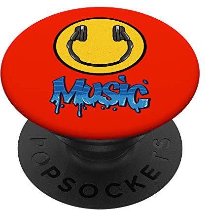 Music I Love the 90's DJ Headphones Smile Face Headset Raver PopSockets Swappable PopGrip