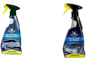 MICHELIN 009442 Expert Nettoyant insectes carrosserie et vitres 500 ML & 009441 Expert Nettoyant Vitres 500 ml