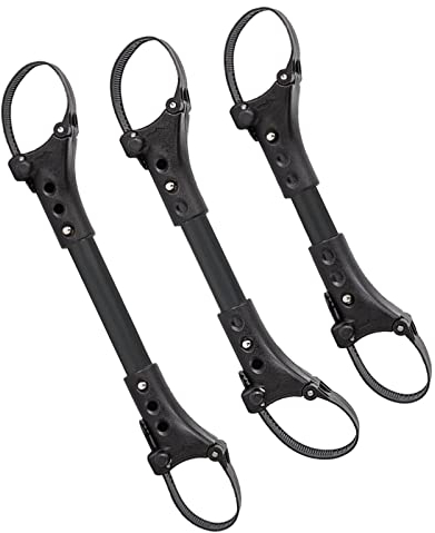 Perfeclan 3 Zwillings-Kinderwagen-Verbindungs aus Aluminiumlegierung, Sicherheits-Doppelschirm-Verbindungs, sicherer Riemen, schwarz