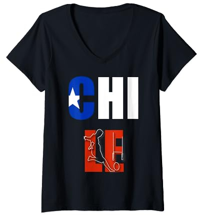Rugby-Chile T-Shirt mit V-Ausschnitt