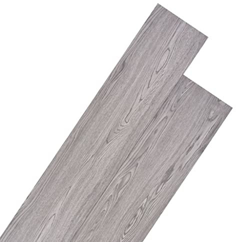 MOONAIRY PVC Laminat Dielen, PVC Bodenbelag, Bodenfliesen, Boden Folie, Laminat Boden, 5,26 m² 2 mm Dunkelgrau