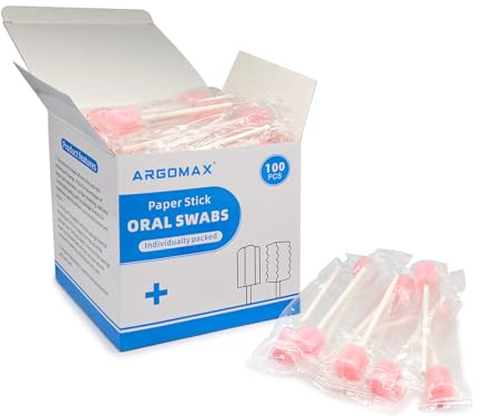 Lot de 100 éponges dentaires stériles pour soins bucco-dentaires - Éponge de nettoyage bucco-dentaire - Éponge d'hygiène bucco-dentaire - Éponge de soins bucco-dentaires - Rose