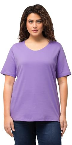 Ulla Popken Damen Basic-t-shirt T-Shirts, Blaues Flieder, 54-56 EU
