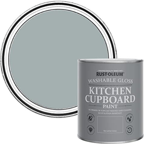 Rust-Oleum Peinture Grise pour Meubles de Cuisine, Finition Brillante -Gris Minéral 750ml