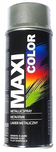 MAXI-SPECIAL | Sprühlack | Nitrocellulose | Zur Dekoration | Schützt Oberflächen | Wasserfest | Schnelltrocknend | Für verschiedene Materialien | Einfache Anwendung | 400 ml (SILBER MX0021)