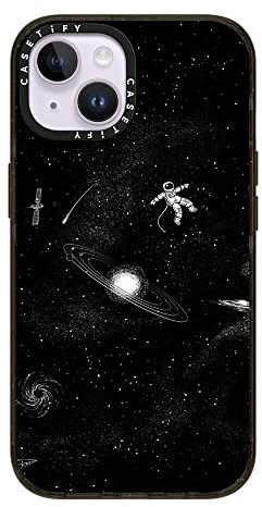 Casetify Impact Schutzhülle für iPhone 14, kompatibel mit Magsafe, Gravity 3.0, Schwarz glänzend