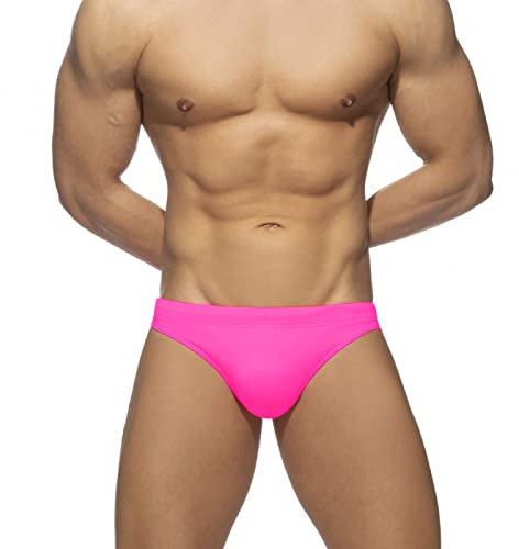 ALANZE Maillot De Bain Short De Bain De Plage Maillot De Bain avec Poussoir,Rose Fluo,XXL