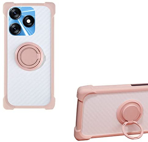 Coque pour Tecno Spark 10 Coque Compatible avec Tecno Spark 10 Coque Étui Support de Bague métallique 360° en PC + Silicone CSKB-Fen