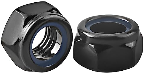Drenky Dadi Esagonali M5 DIN 985,25 Pezzi Controdado Standard in Acciaio Inossidabile A2 V2A Nero Dadi Autobloccanti con Anello In Nylon,Filettatura Metrica