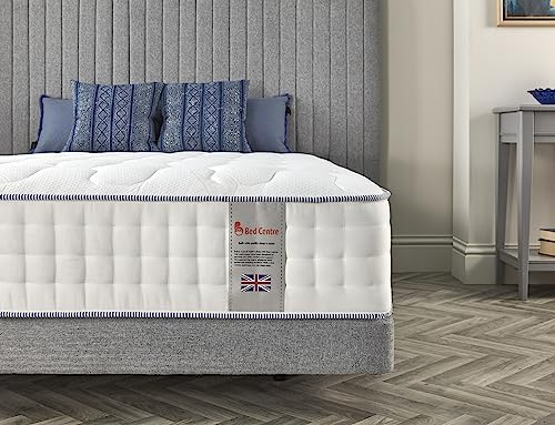 Bed Centre 4FT6 Double Mattress – 28cm Deep Pocket Spring | Medium Firm Orthopaedic Support | Natural Wool, Silk, Cashmere & Foam | Hypoallergenic | UK Made