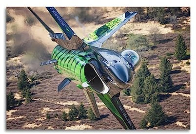 YBHF Fighter Poster F-16 Belgische Luftwaffe FA-87 Dream Viper, Wandkunstdruck, Retro-Ästhetik, Raumdekoration, Bürodekoration, 50 x 75 cm, ungerahmt