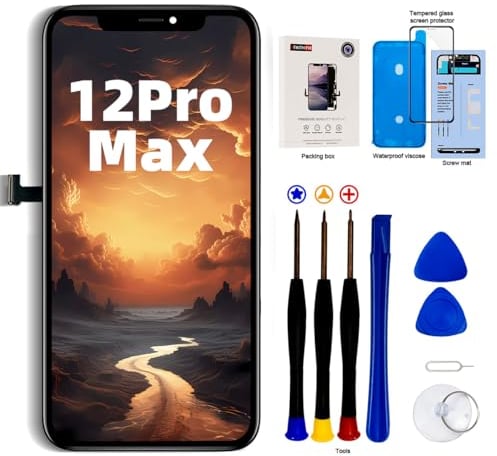EFaith for iPhone 12 Pro Max Screen Replacement 6.7 inch LCD Full HD Touch Digitizer Assembly with Complete Repair Kit + Screen Protector + Waterproof Adhesive for A2342, A2410, A2412, A2411