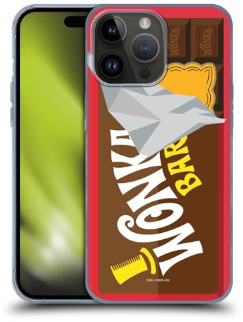 Head Case Designs Offizielle Willy Wonka and The Chocolate Factory Suessigkeiten Bar Grafiken Gelhülle [Militärischer Schutzgrad] Kompatibel Mit Apple iPhone 15 Pro Max Und Kompatibel Mit MagSafe