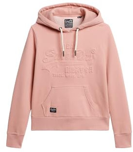 Superdry Sweat à capuche Vl Graphic en relief pour femme, rose clair, 36