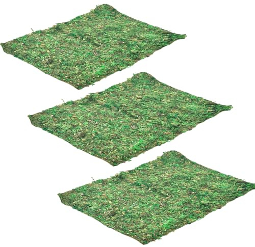 Giomari 3 Blätter aus künstlichem Moos für Weihnachtskrippen, künstliches Weihnachtsmoos, dunkelgrün, Moos, für Wand, Krippe, Dekoration oder Modellbau, Maße: Blatt 40 x 60 cm