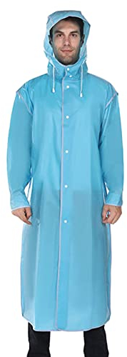 Fahrrad Thermojacke Herren Regenmantel für Erwachsene, eingewickelt, Herren- und Damenschutzjacke, Mode, Bergsteigen, Angeln, transparent, verdickter Poncho Fleecejacke Mädchen 152 (Blue, XXXL)