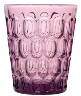 H&H Blow Set 6 Bicchieri in Vetro, Viola, 32cl