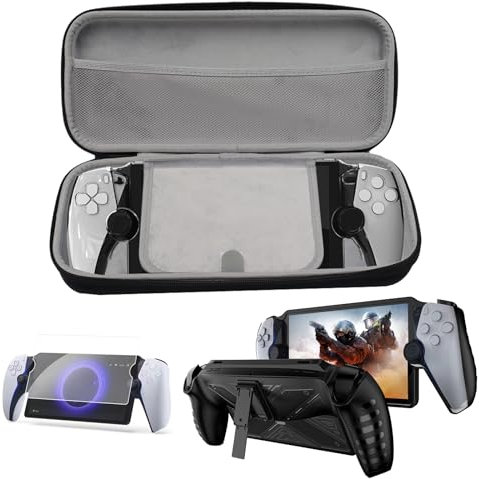 JUCHRZEY Custodia rigida portatile compatibile con il portale PS, custodia da trasporto antigoccia in con tasca in rete, | Pellicola protettiva HD Portal | copertura protettiva in silicone