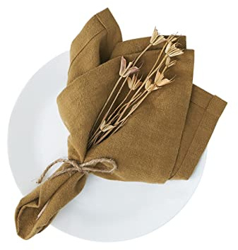 Linen Napkins Leinen Stoffservietten Set von 6 | 40x40cm,Waschbar Weich Langlebige Tischservietten, 80% Leinen 20% Baumwollstoff Servietten für Partys Weihnachten
