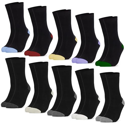 Occulto 10 PAAR SOCKEN für DAMEN aus BAUMWOLLE (Modell: Gertrud) Schwarz-mix 35-38