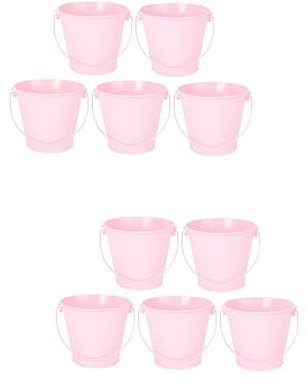 Sosoport 10 Piezas Plantador Cesta Galvanizada Cubos De Lata De Papas Fritas Cubo Metalico para Comida Bote De Basura Metalico Maceta Rosa Macetas Blancas Minimacetas Encimera Flores Cactus